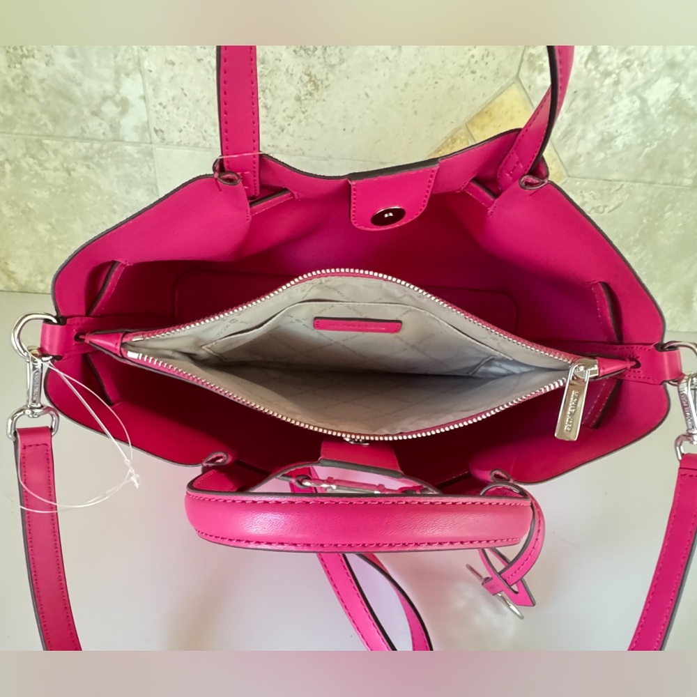 Michael Kors Carson MD Satchel Shoulder Bag MK Dragonfruit - Picture 8 of 14